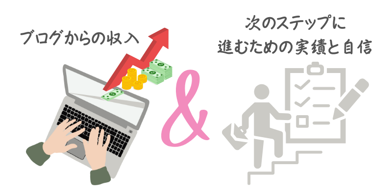 ブログからの収入＋次のステップに進むための実績と自信